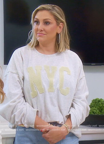 Gina's NYC patch sweatshirt on The Real Housewives of Orange County