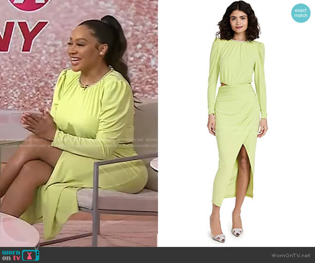 WornOnTV: La La Anthony’s light green cutout dress on Today | Clothes ...