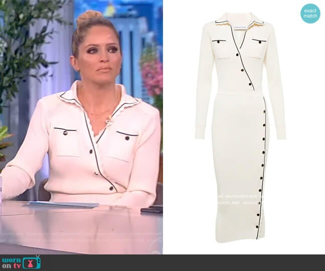 Ribbed-knit midi dress by Self Portrait worn by Sara Haines on The View