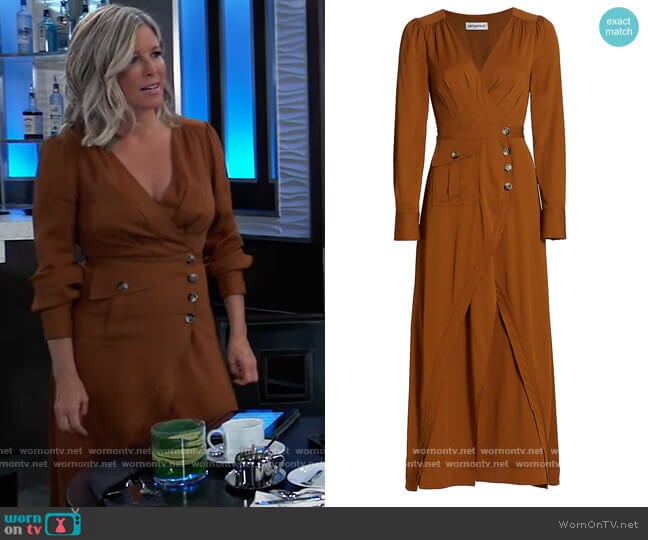 Midi-Length Wrap Dress by Self Portrait worn by Carly Spencer (Laura Wright) on General Hospital