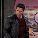 Shawn’s black leather moto jacket on Days of our Lives