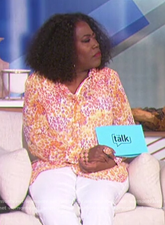 Sheryl's floral print blouse on The Talk