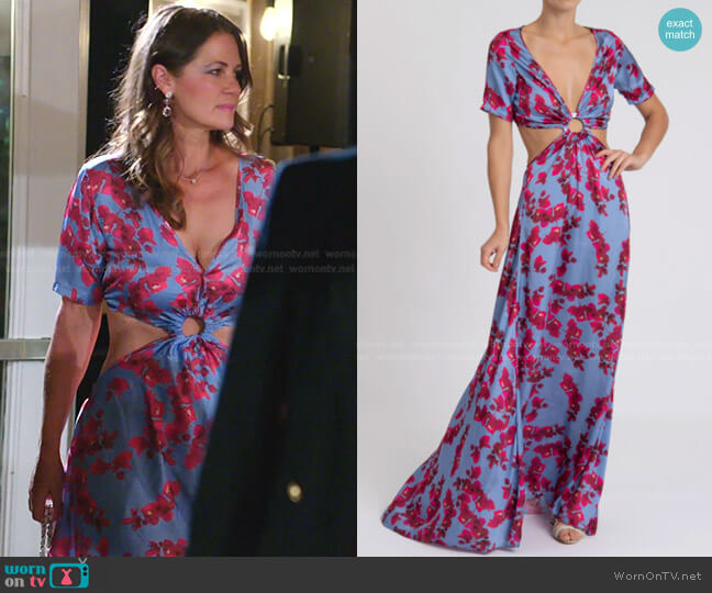 The Stella Dress in Boug Blue by Sinesia Karol  worn by Julia Lemigova  on The Real Housewives of Miami