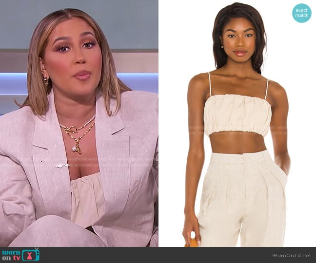 James Crop Top by Song of Style worn by Adrienne Houghton on The Real