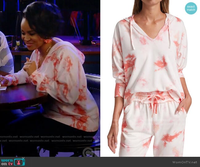 Splendid Burst Tie-Dye Hoodie worn by Randi (Kyla Pratt) on Call Me Kat