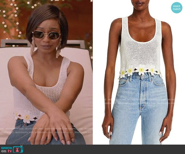 Portofino Crochet Tank Top by Staud worn by JoJo (Tetona Jackson) on Home Economics