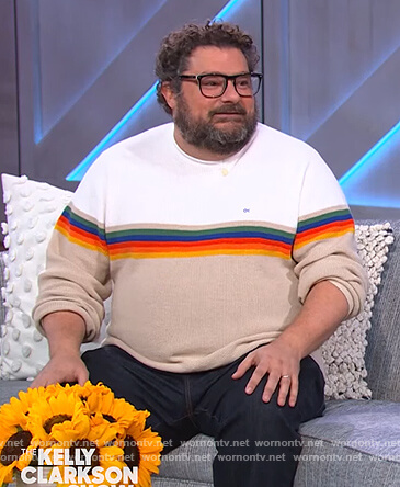 Bobby Moynihan’s striped sweater on The Kelly Clarkson Show