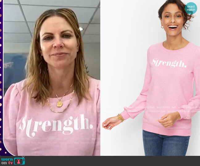 WornOnTV: Natalie’s pink strength sweatshirt on The Talk | Natalie ...