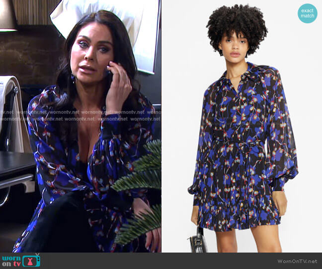 WornOnTV: Chloe’s black and blue floral dress on Days of our Lives ...