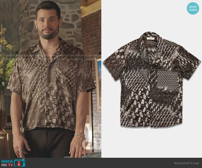 Distorted Houndstooth Top by Todd Patrick worn by Sam Flores (Rafael de la Fuente) on Dynasty