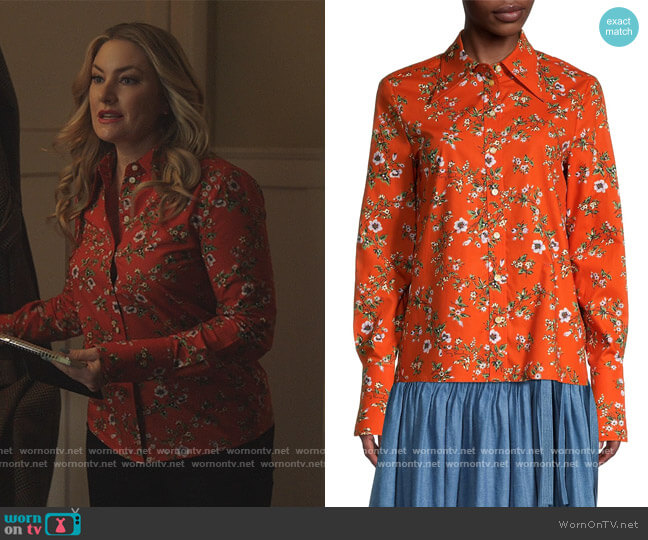 Floral Cotton Shirt by Tory Burch worn by Alice Cooper (Mädchen Amick) on Riverdale