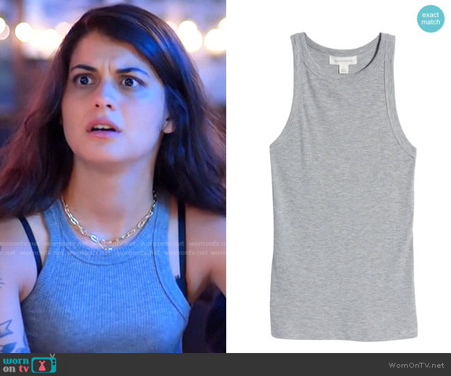 Treasure & Bond High Neck Rib Tank worn by Samantha Fink (Sofia Black-D'Elia) on Single Drunk Female