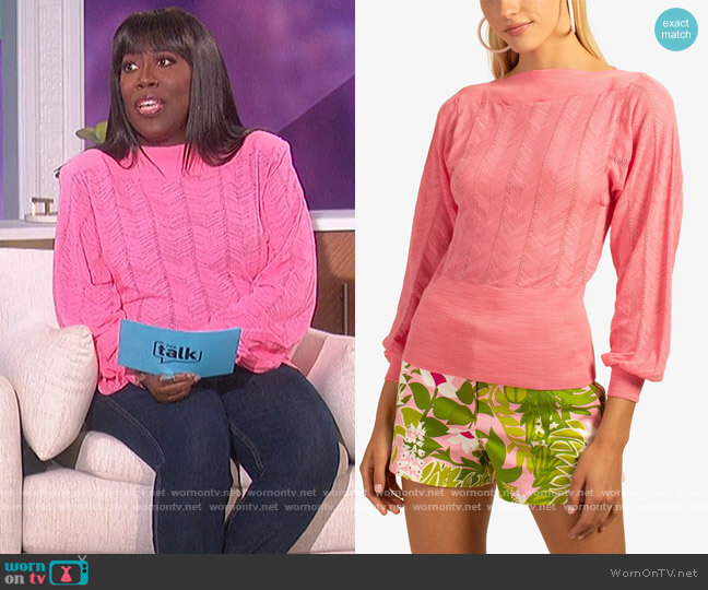 Ramona Pointelle Top by Trina Turk worn by Sheryl Underwood on The Talk