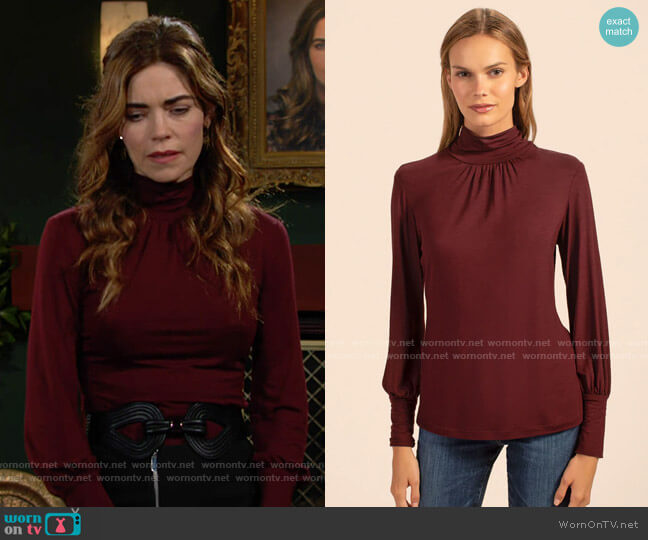 Trina Turk James Top worn by Victoria Newman (Amelia Heinle) on The Young and the Restless