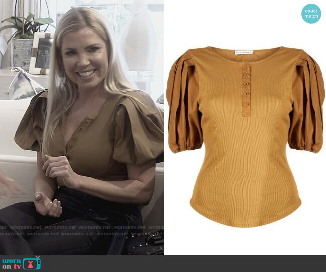 Kara puff sleeves top by Ulla Johnson worn by Dr. Jen Armstrong on The Real Housewives of Orange County