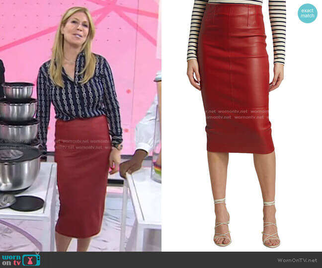Kaliyah Leather Pencil Skirt by Veronica Beard worn by Jill Martin  on Today