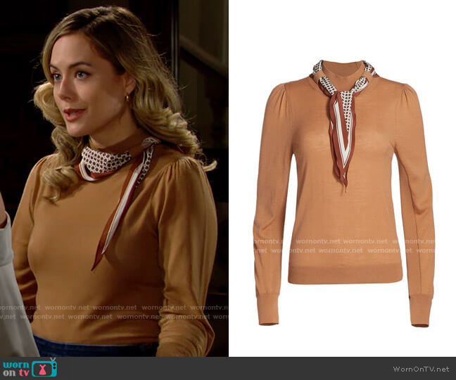 Veronica Beard Essenza Sweater worn by Hope Logan (Annika Noelle) on The Bold and the Beautiful