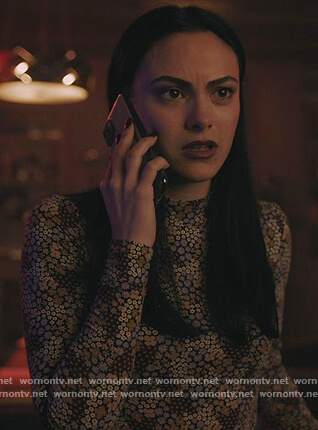 Veronica's floral print mesh top on Riverdale
