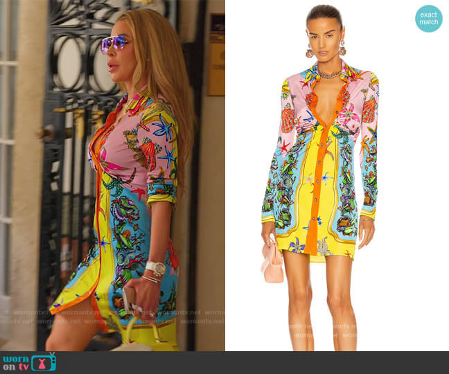 Tresor De La Mer Mini Dress by Versace worn by Lisa Hochstein (Lisa Hochstein) on The Real Housewives of Miami