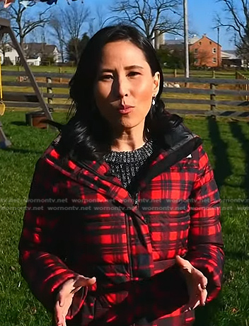 Vicky’s red plaid puffer jacket on Today