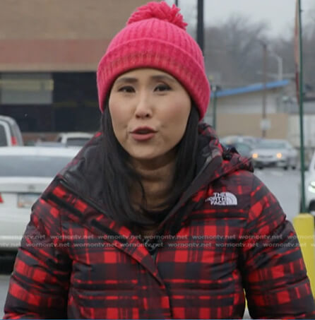Vicky's red plaid puffer jacket on Today