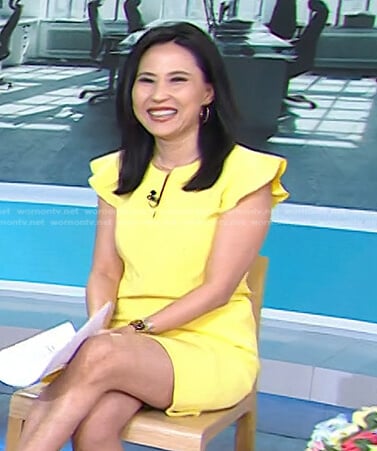 Vicky’s yellow flutter sleeve mini dress on Today