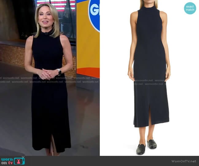 WornOnTV: Amy’s navy ribbed sleeveless knit dress on Good Morning ...