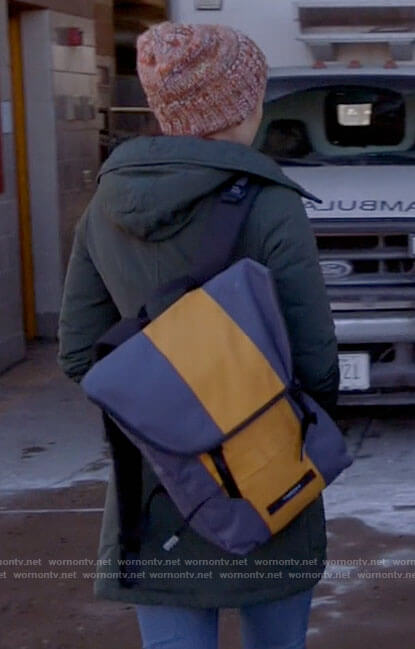 Violet's colorblock backpack on Chicago Fire