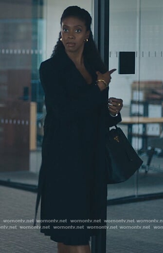 Kate's black wrap coat on Billions