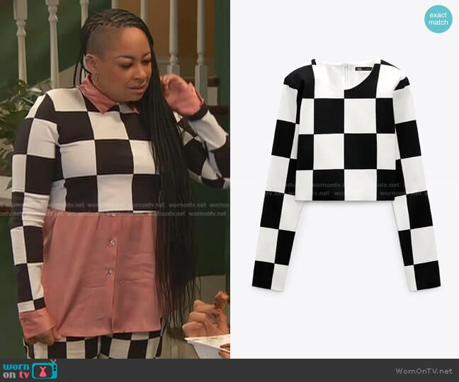 WornOnTV: Raven's pink print mesh top on Ravens Home, Raven-Symoné