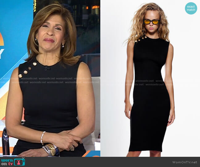 Midi Dress with Buttons by Zara worn by Hoda Kotb on Today