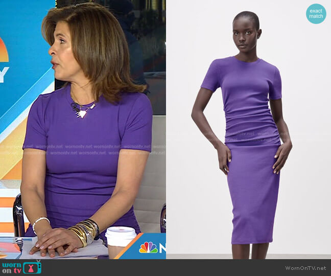 Ruched Rib Dress by Zara worn by Hoda Kotb on Today