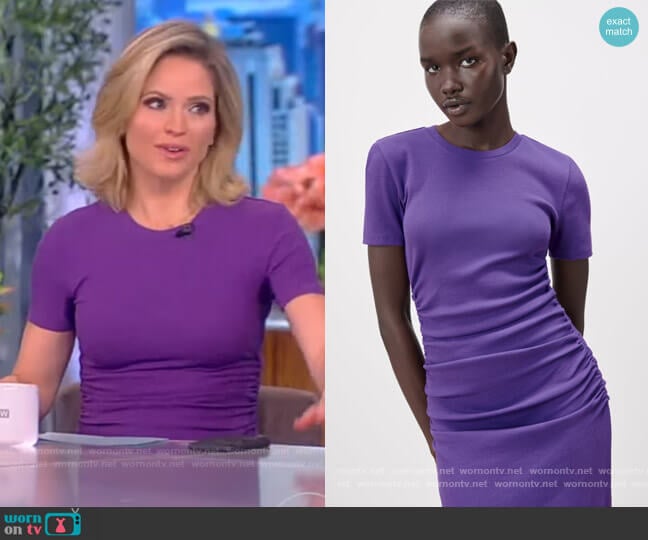 Ruched Rib Dress by Zara worn by Sara Haines on The View