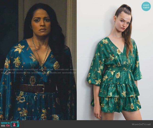 Ruffled Print Dress by Zara worn by Mouzam Makkar on Naomi