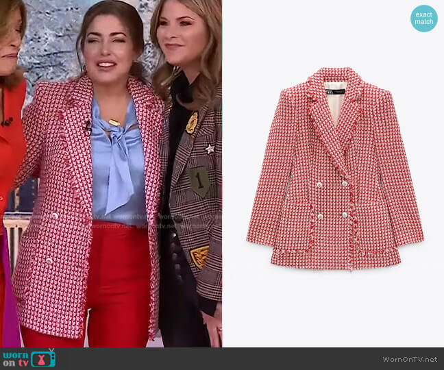 Tailored Double Breasted Blazer by Zara worn by Bobbie Thomas on Today