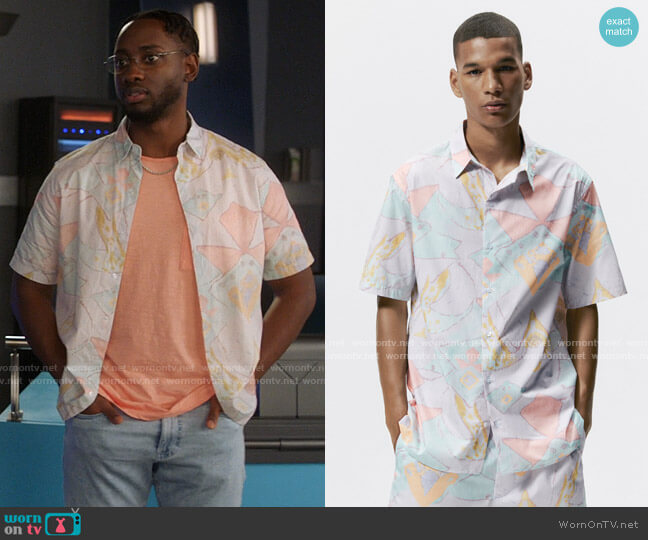 Zara Abstract Print Shirt worn by Chester Phineas Runk (Brandon McKnight) on The Flash