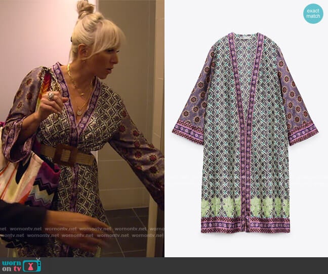 Printed Kimono by Zara worn by Margaret Josephs on The Real Housewives of New Jersey