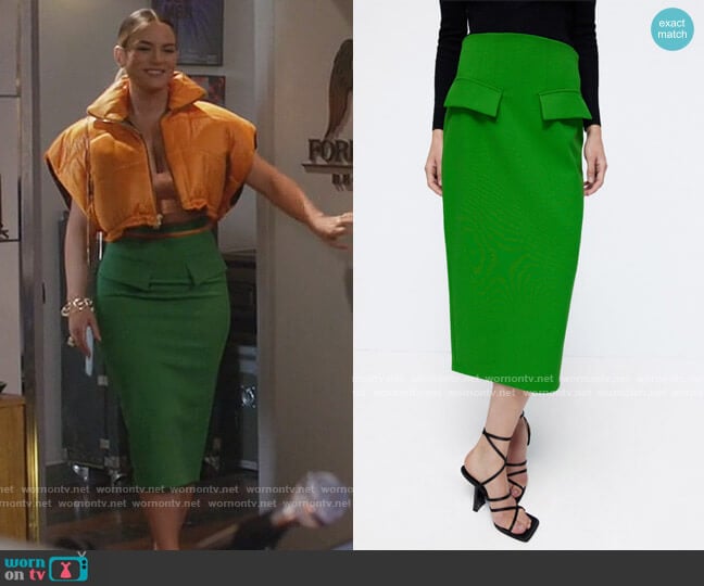 Pencil Skirt with Flaps by Zara worn by JoJo on All American