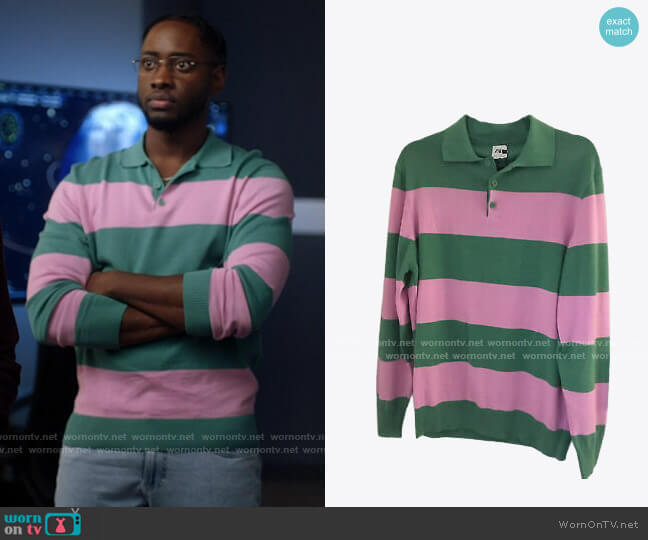 Zara Striped Polo Sweater worn by Chester Phineas Runk (Brandon McKnight) on The Flash