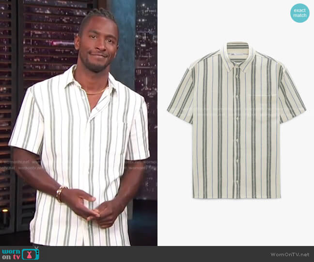 Striped Shirt by Zara worn by Scott Evans on Access Hollywood