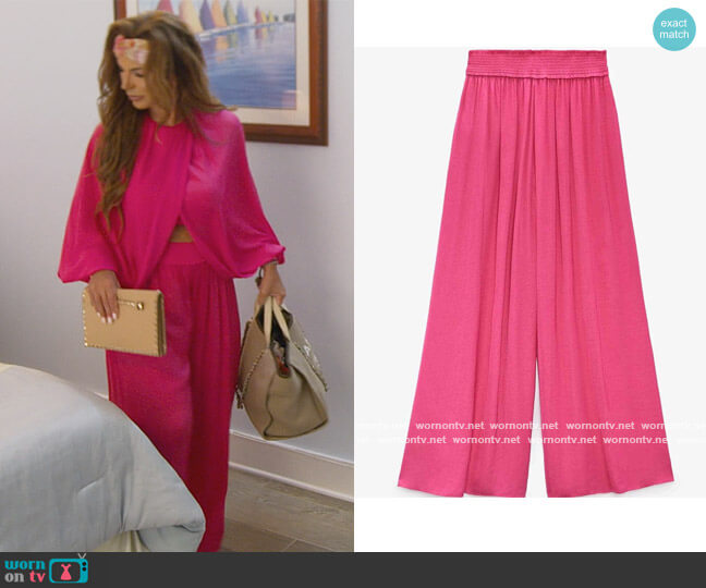 Palazzo Pants by Zara worn by Teresa Giudice on The Real Housewives of New Jersey