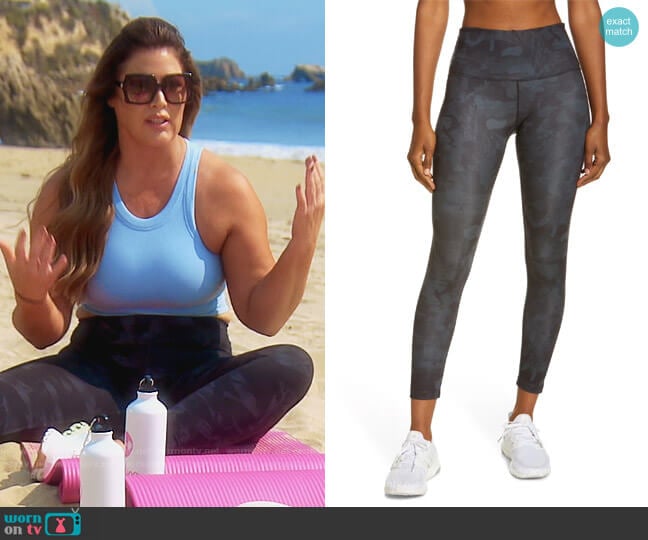 Studio Lite High Waist Print 7/8 Leggings by Zella worn by Emily Simpson on The Real Housewives of Orange County