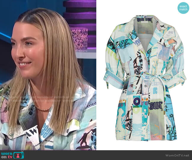 Glassy Safari Shirt Dress by Zimmermann worn by Jackie Schimmel on E! News Nightly Pop