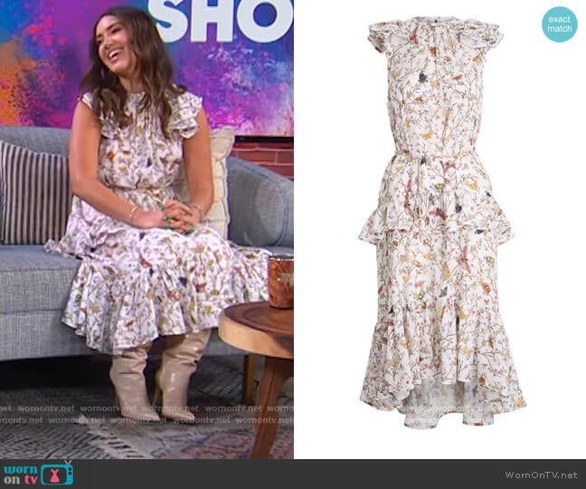 Frilled Tank Midi Dress by Zimmermann worn by Tinx on The Kelly Clarkson Show