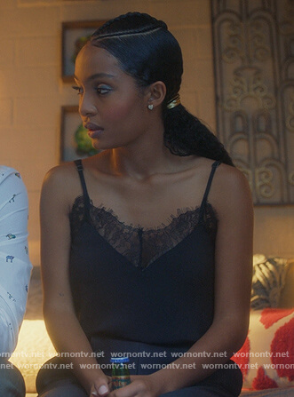 Zoey's black lace cami on Grown-ish