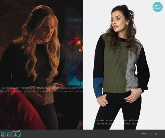 Jessie Color Block Sweater by 27 Miles Malibu worn by Betty Cooper (Lili Reinhart) on Riverdale