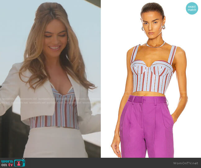 Corset Top by AKNVAS worn by Chrishell Stause on Selling Sunset