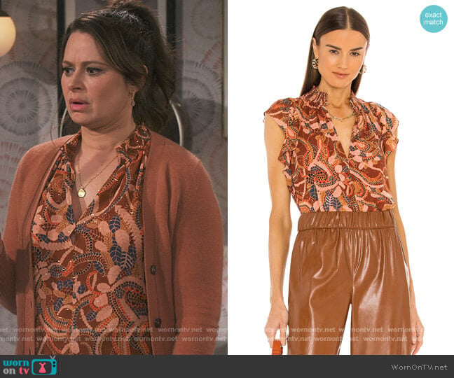 Hayley Silk-Blend Top by A.L.C. worn by Jen (Katie Lowes) on How We Roll