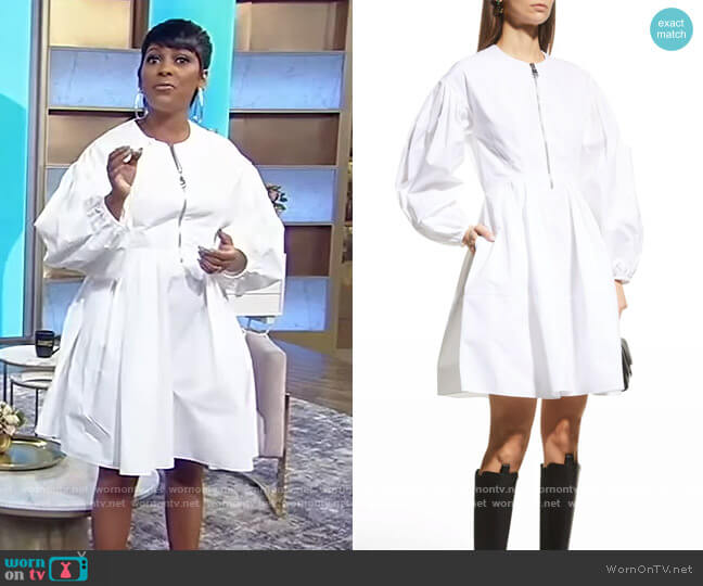 WornOnTV: Tamron’s white half zip mini dress on Tamron Hall Show ...