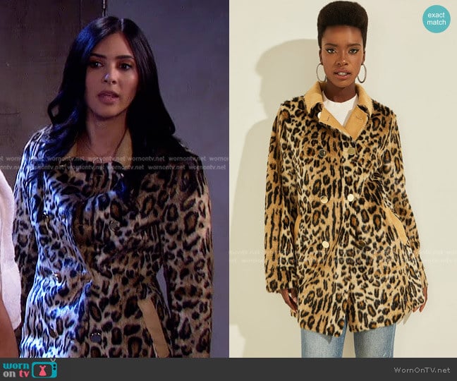 Anette Reversible Coat by Guess worn by Gabi Hernandez (Camila Banus) on Days of our Lives